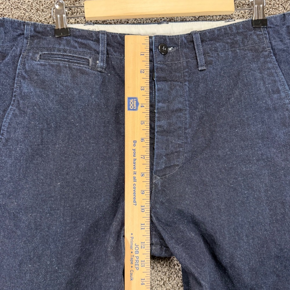 Wallace & Barnes Officer Chino Pants Mens 36/32 (Fits 36/30) Blue Button Fly - Picture 10 of 12